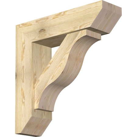 Funston Slat Rough Sawn Bracket W/ Offset Brace, Douglas Fir, 8W X 30D X 30H